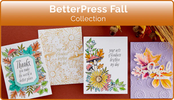 Spellbinders BetterPress Letterpress Press Plate Autumn Thanks
