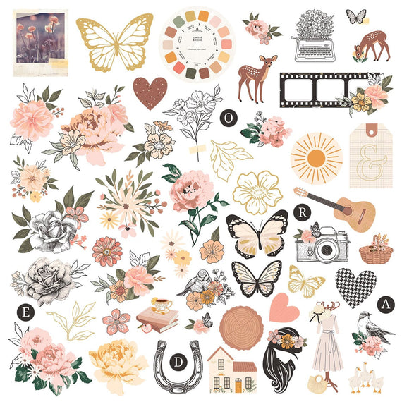 Rosie's Studio Golden Afternoon Cardstock Diecut Ephemera