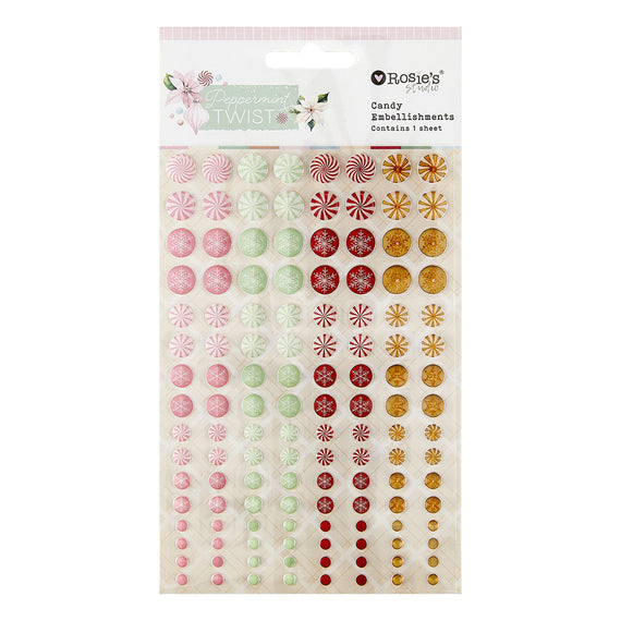 Rosie's Studio Peppermint Twist Candy Embellishments