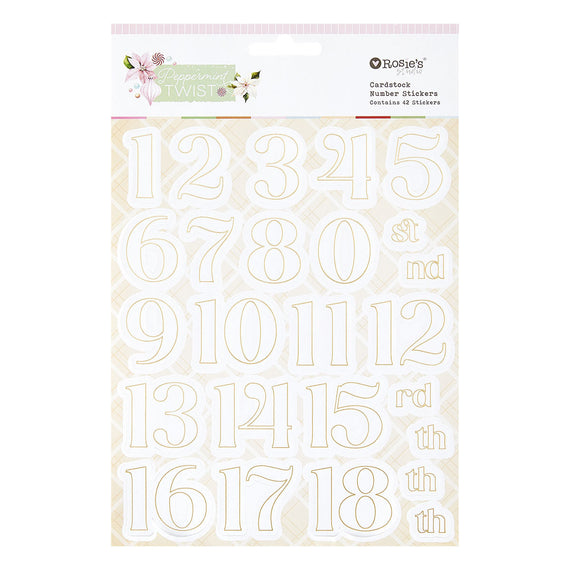 Rosie's Studio Peppermint Twist Cardstock Number Stickers
