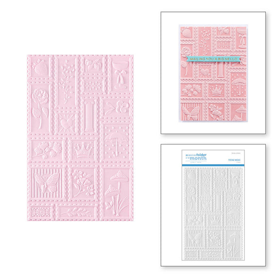 Postage Mosaic -  3D Embossing Folder of the Month