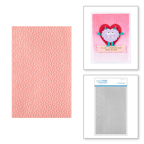 Tiny Heart Scallop - 3D Embossing Folder of the Month