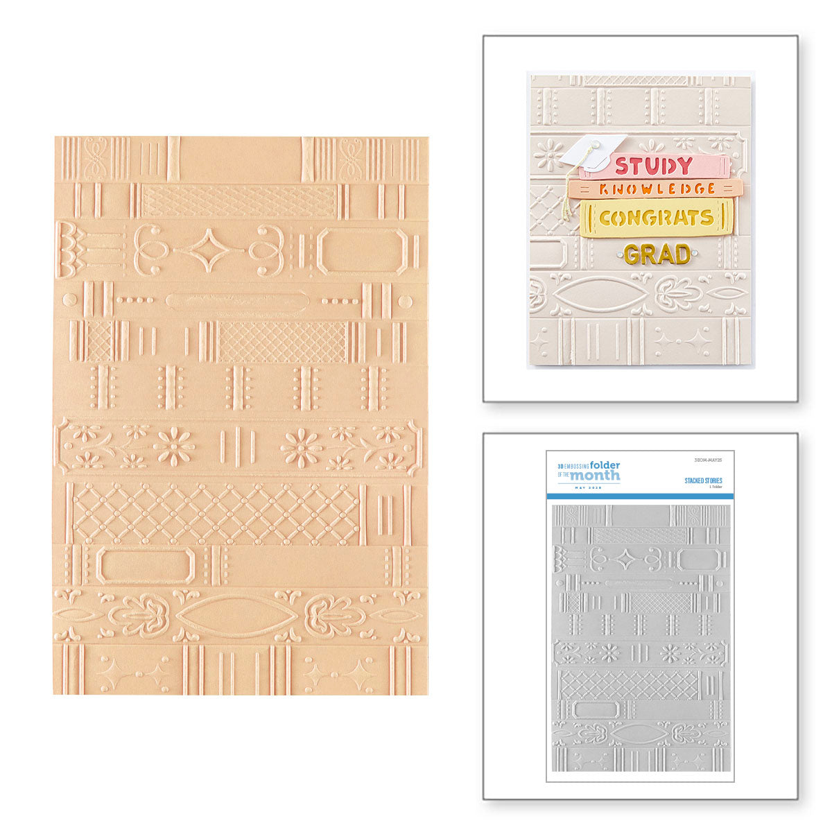 Stacked Stories -  3D Embossing Folder of the Month