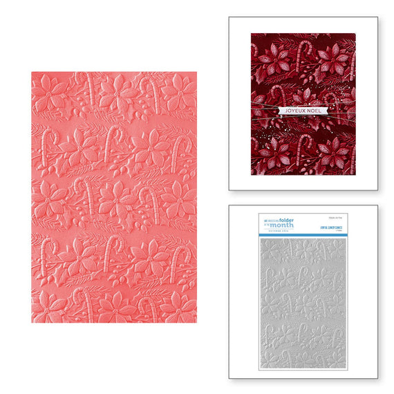 Joyful Candy Canes - 3D Embossing Folder of the Month