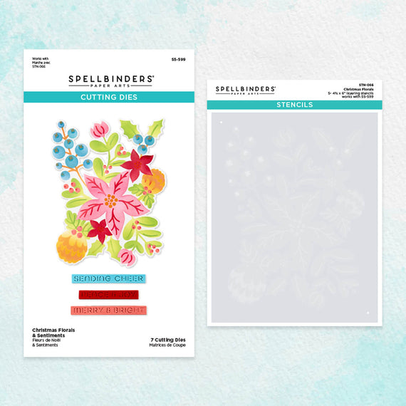 Christmas Florals Die and Stencil Bundle from the Classic Christmas Collection
