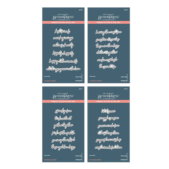 Spellbinders Exclusive - All Seasons Sentiments BetterPress Bundle from the All Seasons Collection