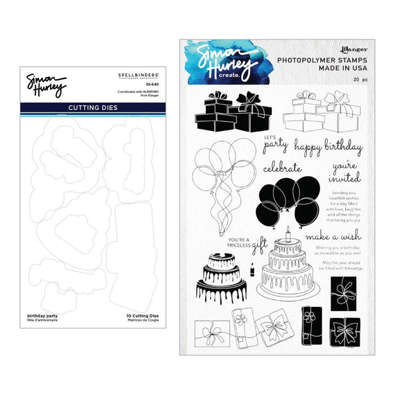 Birthday Party Stamp & Die Bundle by Simon Hurley