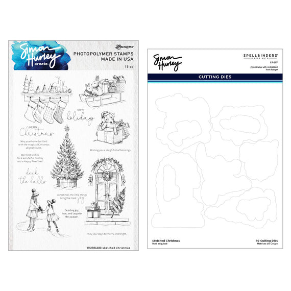 Sketched Christmas Stamp and Die Bundle by Simon Hurley