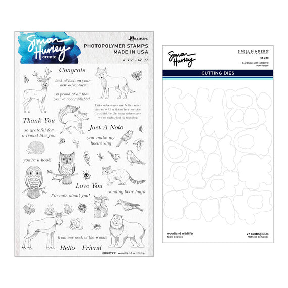 Woodland Wildlife Stamp And Die Bundle by Simon Hurley