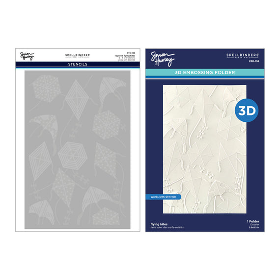 Flying Kites 3D Folder and Stencil Bundle from the Sky's the Limit Collection by Simon Hurley