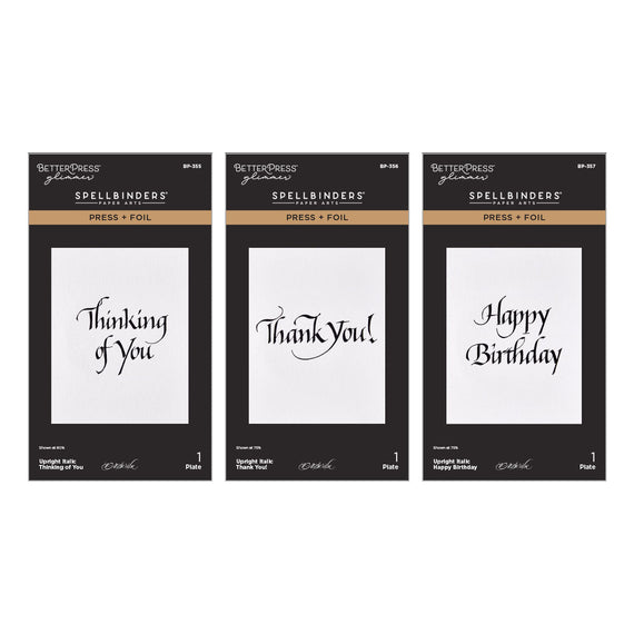 Upright Italic Everyday Sentiments Press + Foil Bundle by Paul Antonio
