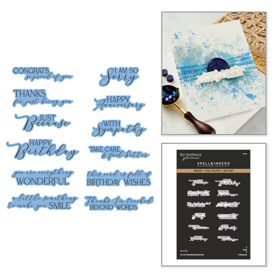 You are Everything Sentiments Press Plate & Die Set