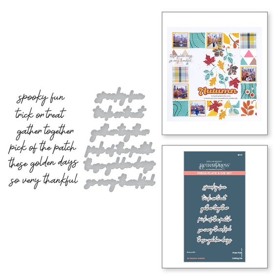 Spellbinders Exclusive - All Seasons Autumn Press Plate & Die Set from the All Seasons Collection