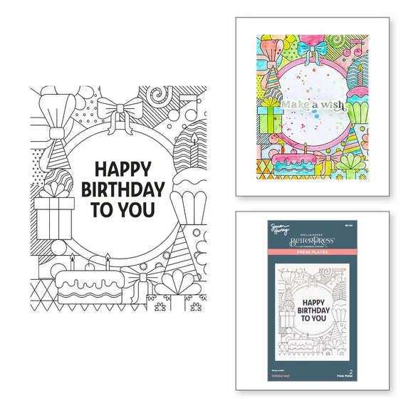 Birthday Bash Press Plate & Die Set from the Birthday Bash Collection by Simon Hurley