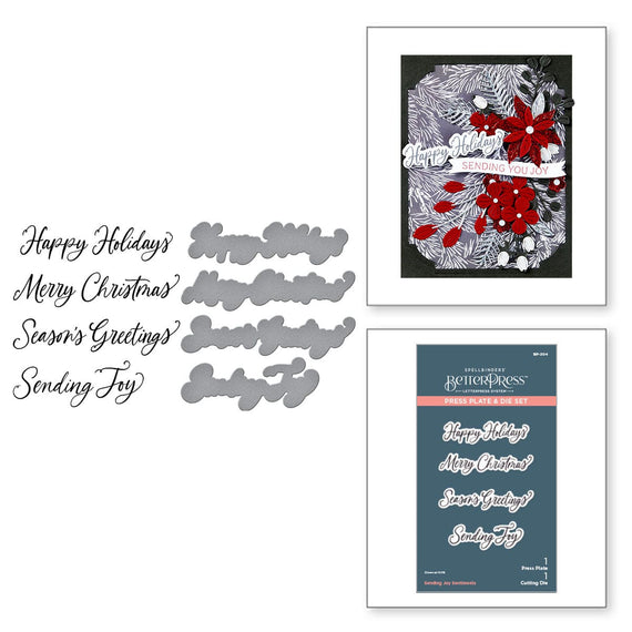 Sending Joy Sentiments Press Plate & Die Set