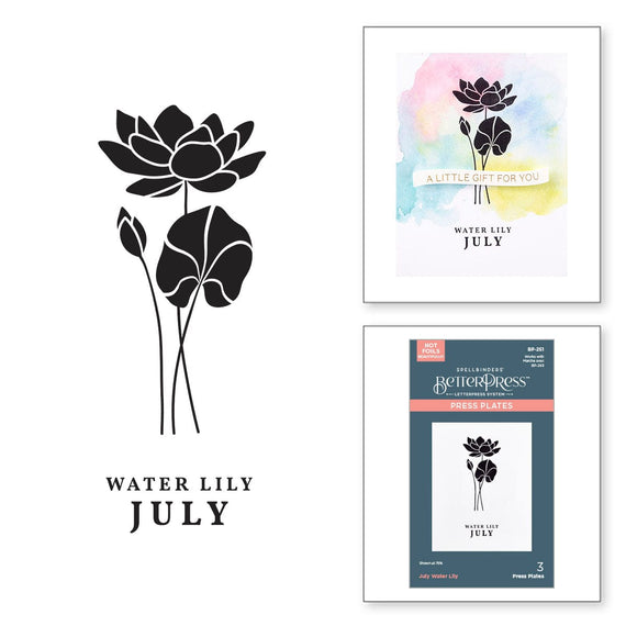 July Water Lily Press Plates from the Florals Through the Year Collection