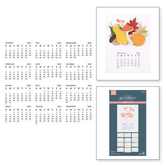 2025 DIY Calendar Press Plates from the Florals Through the Year Collection