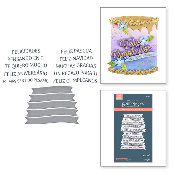 Spanish Sentiments BetterPress Plate & Die Set
