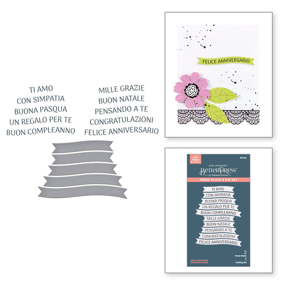 Italian Sentiments BetterPress Plate & Die Set