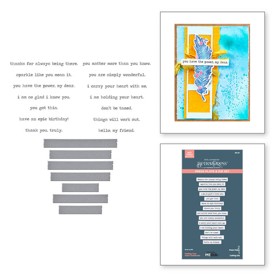 Holding Your Heart Sentiments BetterPress Plates & Die Set by Dina Wakley