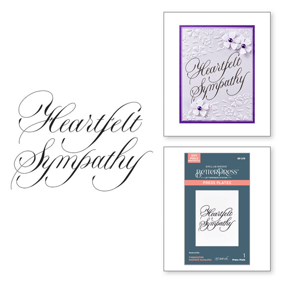 Copperplate Heartfelt Sympathy BetterPress Plate by Paul Antonio