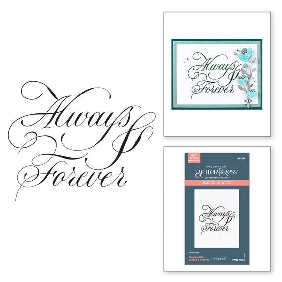Copperplate Always & Forever BetterPress Plate from the Copperplate On Your Wedding Day Collection by Paul Antonio
