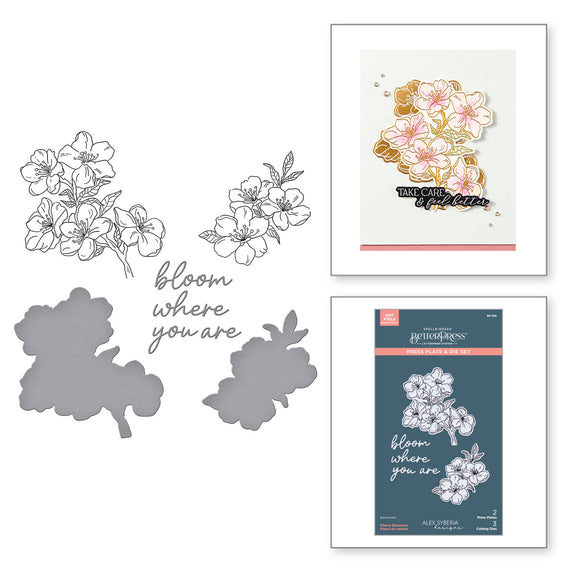 Cherry Blossoms BetterPress Plate & Die Set by Alex Syberia Designs