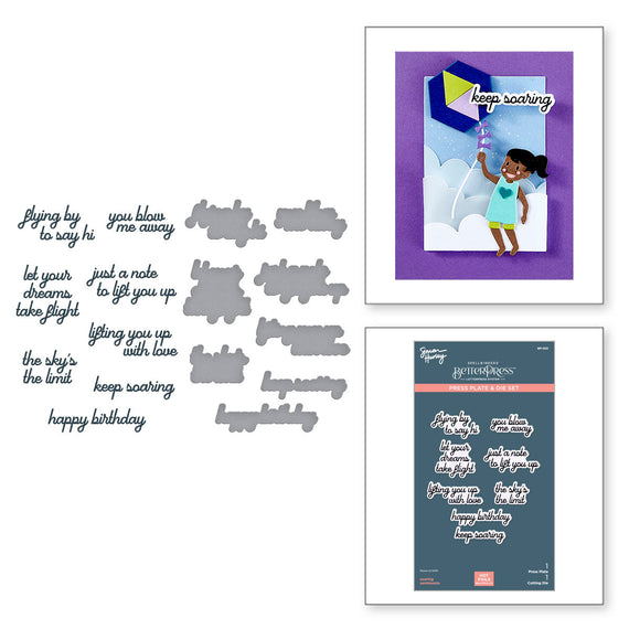 Soaring Sentiments Press Plate & Die Set from the Sky's the Limit Collection by Simon Hurley