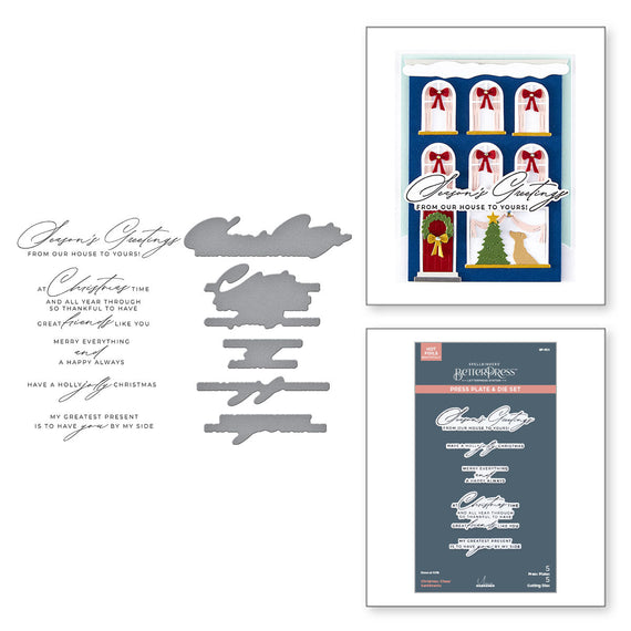 Christmas Cheer Sentiments BetterPress Plate & Die Set by Yana Smakula