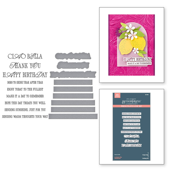 La Dolce Vita Sentiments BetterPress Plate & Die Set