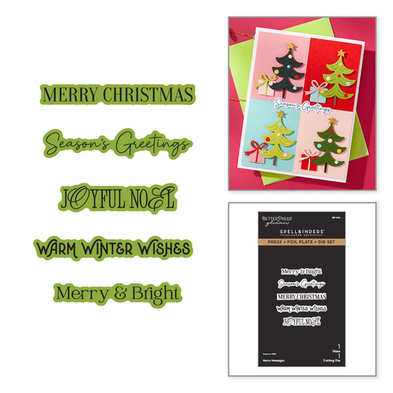 Merry Messages Press + Foil Plate & Die Set