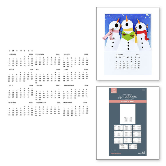 DIY 2026 Calendar BetterPress Plate