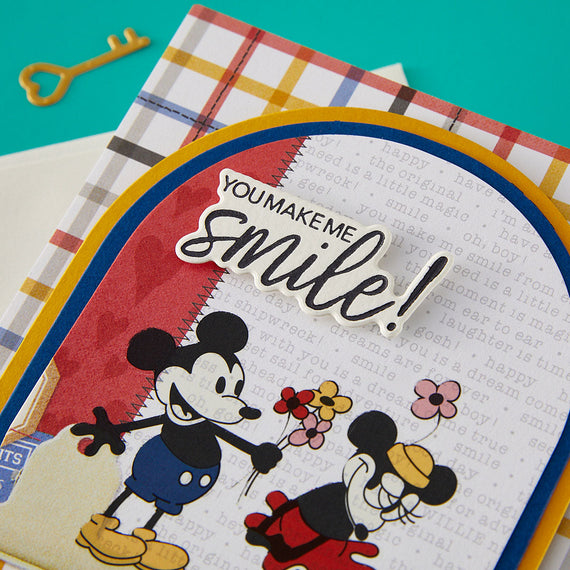 Classic Mouse Happy Sentiments Press + Foil Plate & Die Set