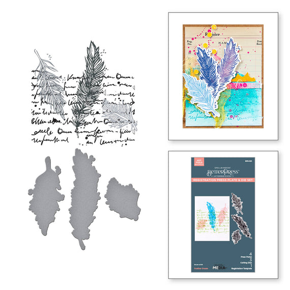 Feather Dream BetterPress Plates & Die Set by Dina Wakley