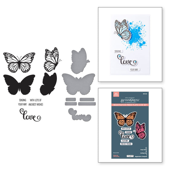 Butterfly Silhouettes Registration Press Plate & Die Set by Lisa Horton