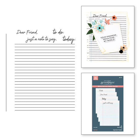 Take Note Registration Press Plates