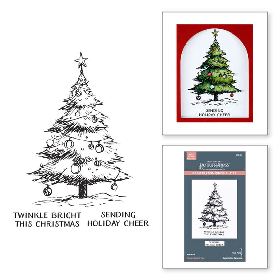 Twinkle Bright Tree Registration BetterPress Plates