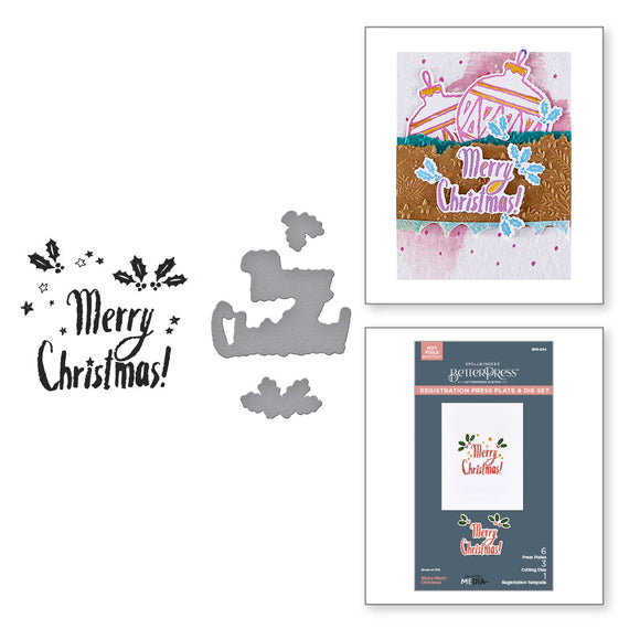 Starry Merry Christmas Registration Press Plate & Die Set by Dina Wakley