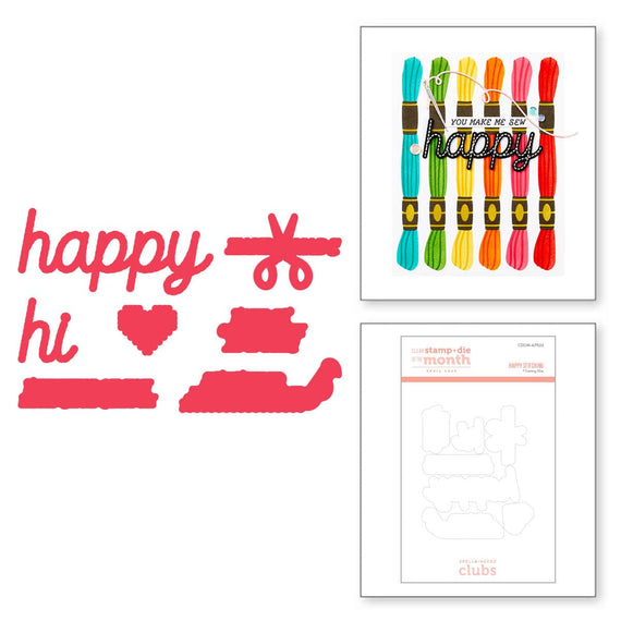 Happy Stitching - (Dies Only) Coordinates with the Clear Stamp of the Month
