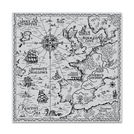Hero Arts Antique Hero Map Bold Prints Cling Rubber Stamp