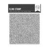 Cling stamp with text pattern on a white background