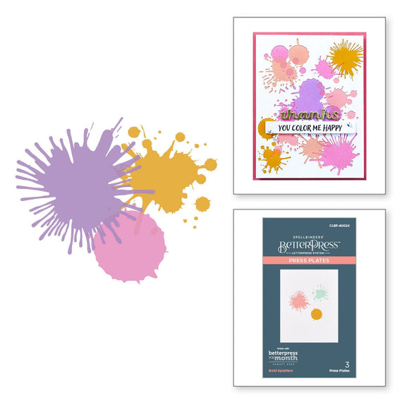 Deluxe Caboodle Bonus - Bold Splatters - Coordinating August 2024 BetterPress Plate of the Month Club