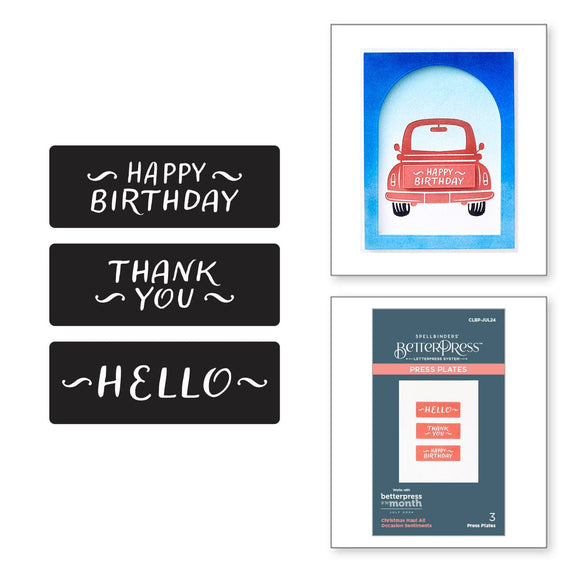 Deluxe Caboodle Bonus - Christmas Haul All Occasion Sentiments - Coordinating July 2024 BetterPress Plate of the Month Club