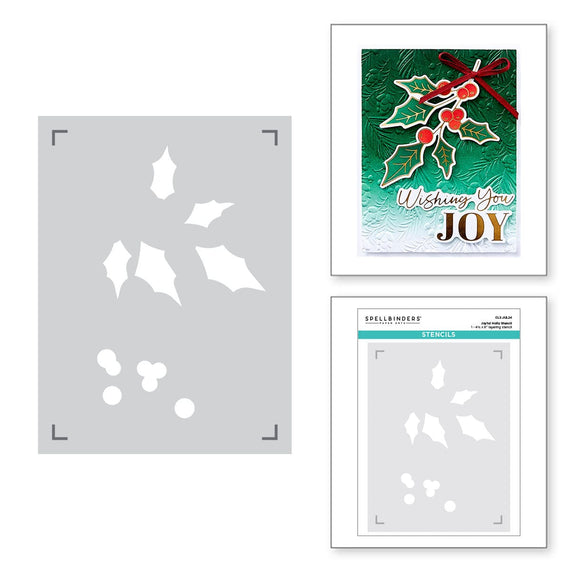 Deluxe Caboodle Bonus - Joyful Holly Stencil - Coordinating July 2024 Glimmer of the Month Club