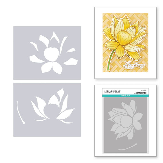 Deluxe Caboodle Bonus - Tropical Bloom Stencil - Coordinates with May 2024 Glimmer Club