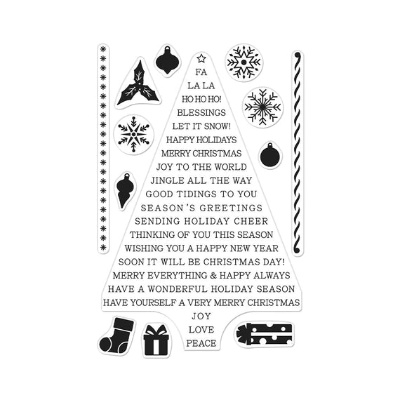 Hero Arts Holiday Sentiment Strips Clear Stamps