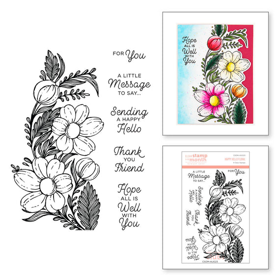 Happy Hello Floral - Clear Stamp of the Month