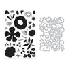 Set of solid floral stamps and metal dies.