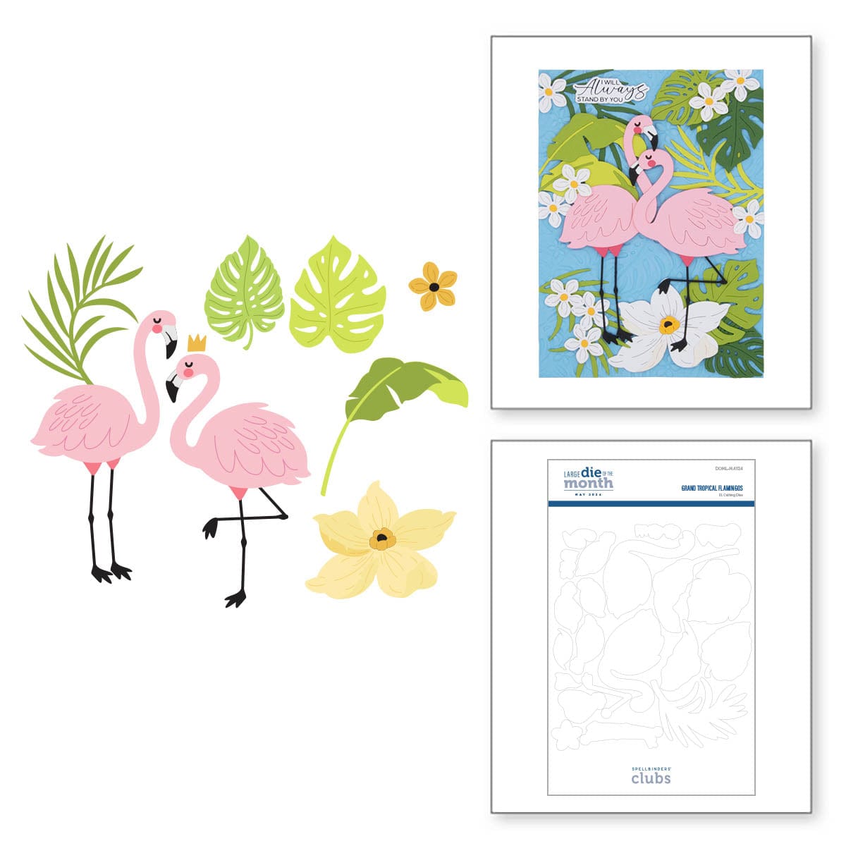 Grand Tropical Flamingos Large Die Of The Month Spellbinders UK grand-tropical-flamingos-large-die-of-the-month-spellbinders-uk