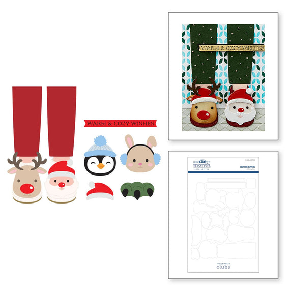 Cozy Toes Slippers - Large Die of the Month